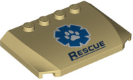 [P 52031pb163 (Tan)] Wedge 4 x 6 x 2/3 Triple Curved with Wildlife Rescue Logo Pattern