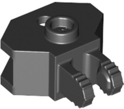 [P 51482 (Black)] Hinge 1 x 2 Locking with 2 Fingers, 7 Teeth and Tow Ball Socket
