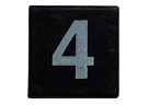 [P 3070pb229 (Black)] Tile 1 x 1 with White Number 4 Pattern
