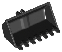 [P 50335 (Black)] Vehicle, Digger Bucket 7 Teeth 3 x 6, Rise Inside with Locking 2 Finger Hinge