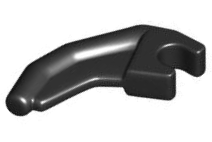 [P 3171 (Black)] Barb / Claw / Horn / Tooth with Clip, Angled