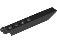 [P 14137 (Black)] Hinge Plate 1 x 8 with Angled Side Extensions, Squared Plate Underside