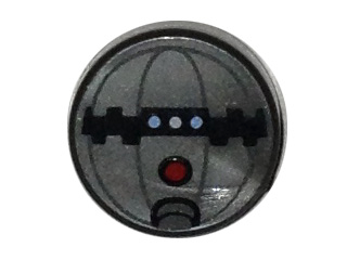[P 98138pb008 (Flat Silver)] Tile, Round 1 x 1 with SW Thermal Detonator with Red Button Pattern