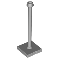 [P 98549 (Light Bluish Gray)] Support 2 x 2 x 5 Bar on Tile Base with Hollow Stud and Stop Ring