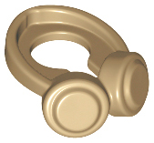 [P 66913 (Dark Tan)] Minifigure Headphones Around Neck