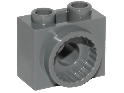 [P 80431 (Dark Bluish Gray)] Technic, Brick Modified 1 x 2 x 1 1/3 with Rotation Joint Socket