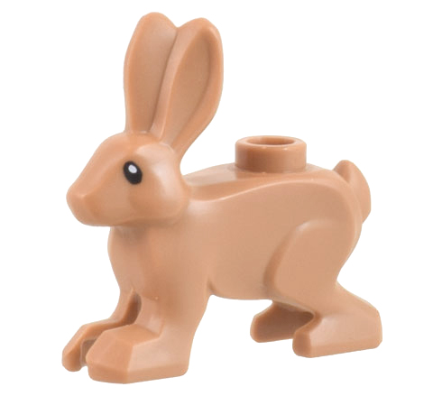 [P 67900pb01 (Medium Nougat)] Hare, Standing with Black Eyes and White Pupils Pattern