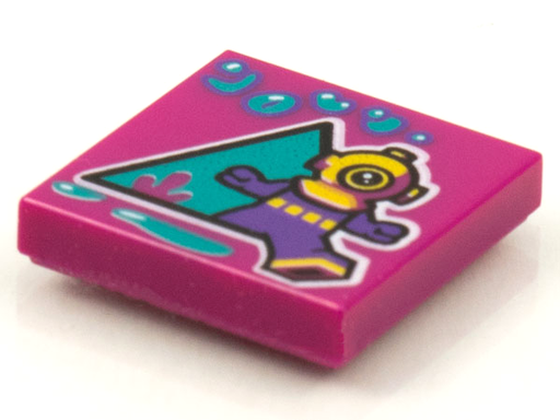[P 3068bpb1615 (Magenta)] Tile 2 x 2 with Groove with BeatBit Album Cover - Deep Sea Diver Pattern