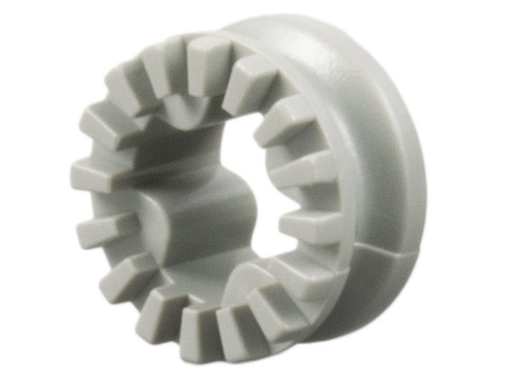[P 4265a (Light Gray)] Technic Bush 1/2 Toothed, Four Interior Ridges