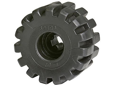 [P 32193 (Black)] Wheel Full Rubber Flat with Axle Hole