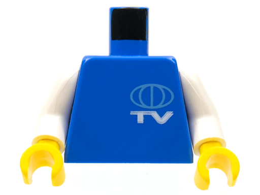 [P 973px37c01 (Blue)] Torso TV Globe Small Pattern / White Arms / Yellow Hands