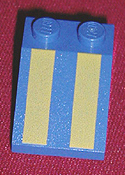 [P 3298px3 (Blue)] Slope 33 3 x 2 with Yellow Stripes Pattern
