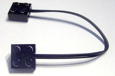 [P 5306bc020 (Black)] Electric, Wire with Brick 2 x 2 x 2/3 Ends,  20 Studs Long