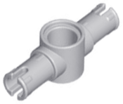 [P 87082 (Light Bluish Gray)] Technic, Pin 3L with Friction Ridges and Center Pin Hole