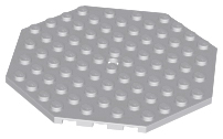 [P 89523 (Light Bluish Gray)] Plate, Modified 10 x 10 Octagonal with Hole