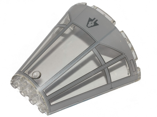 [P 47543pb05 (Trans-Clear)] Cone Half 8 x 4 x 6 with Millennium Falcon Cockpit Pattern 2
