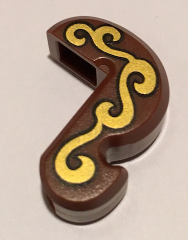 [P 15429pb04 (Reddish Brown)] Cat Tail with Gold Swirls Pattern