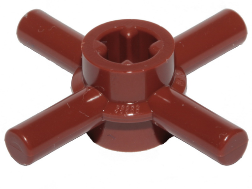 [P 68888 (Reddish Brown)] Technic, Axle Connector Hub with 4 Bars and Through Axle Hole
