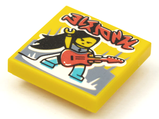 [P 3068bpb1630 (Yellow)] Tile 2 x 2 with Groove with BeatBit Album Cover - Rock Guitarist Pattern