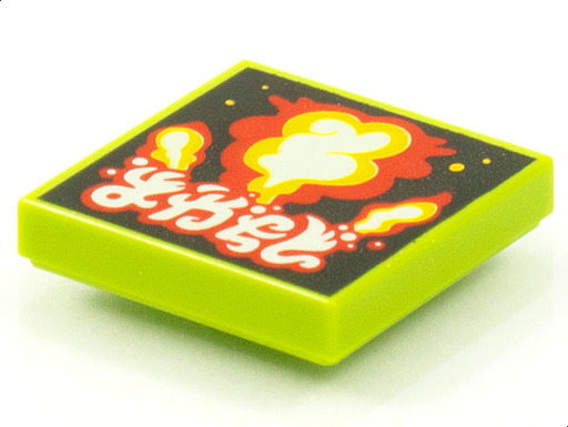 [P 3068bpb1547 (Lime)] Tile 2 x 2 with Groove with BeatBit Album Cover - Explosion Pattern