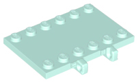 [P 65133 (Light Aqua)] Hinge Plate 4 x 6 Locking Dual 1 Finger on Side