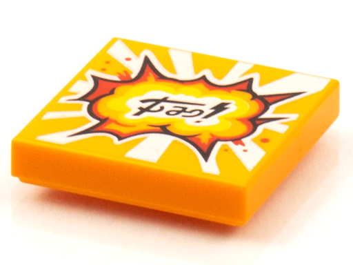 [P 3068bpb1587 (Orange)] Tile 2 x 2 with Groove with BeatBit Album Cover - Red, Orange and Yellow Explosion Pattern