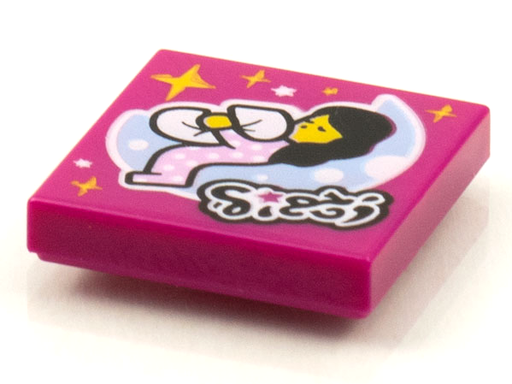 [P 3068bpb1595 (Magenta)] Tile 2 x 2 with Groove with BeatBit Album Cover - Sleeper Clutching Pillow with Moon and Stars Pattern