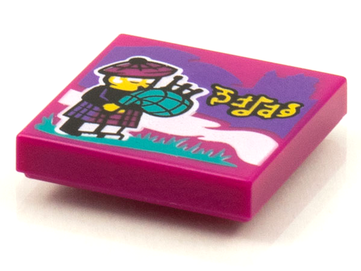 [P 3068bpb1605 (Magenta)] Tile 2 x 2 with Groove with BeatBit Album Cover - Bagpiper Pattern