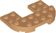 [P 89681 (Medium Nougat)] Plate, Round 4 x 6 x 2/3, Raised 2 x 6 and 2 x 2 Cutout