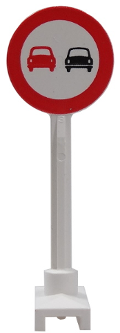 [P 14pb05 (White)] Road Sign Round with No Overtaking Pattern