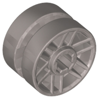 Wheel 14mm D. x 9.9mm with Center Groove, Fake Bolts and 6 Double Spokes