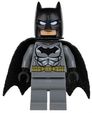 [M sh151 (No Colour)] Batman - Dark Bluish Gray Suit, Gold Belt, Black Hands, Spongy Cape