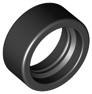 [P 50945 (Black)] Tire 14mm D. x 6mm Solid Smooth