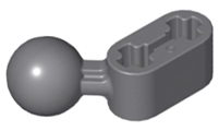 [P 50923 (Dark Bluish Gray)] Technic, Liftarm, Modified Ball Joint Angled 1 x 2