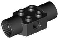 [P 48172 (Black)] Technic, Brick Modified 2 x 2 with Pin Hole and 2 Rotation Joint Sockets