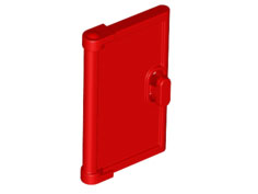 [P 60614 (Red)] Door 1 x 2 x 3 with Vertical Handle, Mold for Tabless Frames