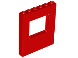 [P 15627 (Red)] Panel 1 x 6 x 6 with Window