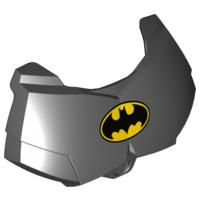 [P 98603pb002 (Black)] Large Figure Chest Armor Small with Batman Logo Pattern