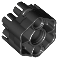 [P 18588 (Black)] Projectile Launcher Part, Rapid Shooter Six Barrel - Angled Barrels