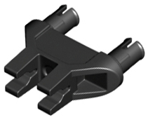[P 19159 (Black)] Technic, Pin Double Triangle 1 x 3 with 2 Clips with Squared Pin Holes