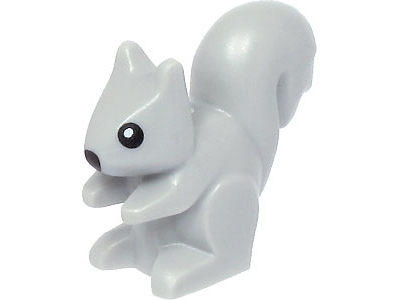 [P 80679pb03 (Light Bluish Gray)] Squirrel with Black Nose and Eyes with White Pupils Pattern