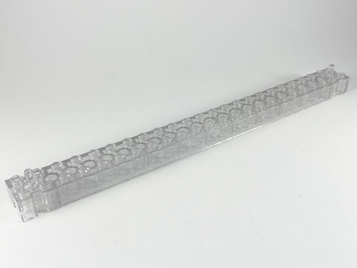 [P 47122 (Glitter Trans-Clear)] Brick, Modified 2 x 24 with Peg at each End