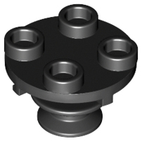 [P 40145 (Black)] Plate, Round 2 x 2 Thin with Rotation Stem