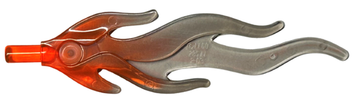 [P 85959pb06 (Trans-Neon Orange)] Wave Rounded Straight Large with Bar End (Flame) with Marbled Trans-Brown Pattern