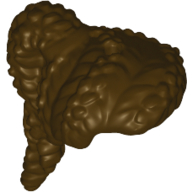 [P 69857 (Dark Brown)] Minifigure, Hair Female Coiled with Ponytail