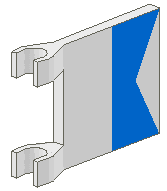 [P 2335p01 (White)] Flag 2 x 2 Square with Diver Blue Pattern on Both Sides
