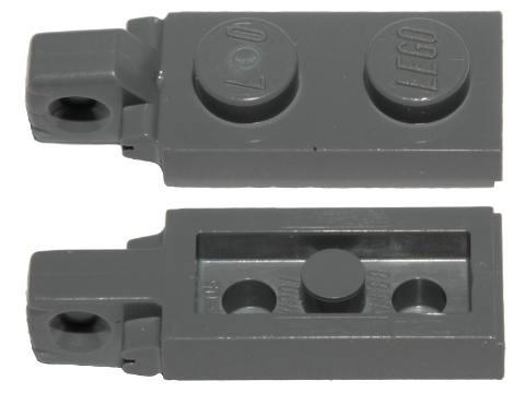 Hinge Plate 1 x 2 Locking with 1 Finger on End with Bottom Groove
