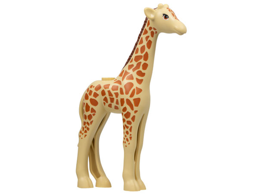 [P bb1280c01pb01 (Tan)] Giraffe, Friends with Reddish Brown Mane, Dark Orange Eyes and Spots Pattern