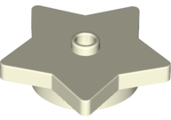 [P 39611 (Glow In Dark White)] Plate, Round 4 x 4 x 2/3 with Star and Open Stud