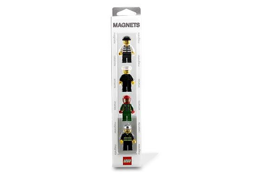 [G 4266910 (No Colour)] Magnet Set, Minifigures Town City (4) - Prisoner, Police Officer, Race Car Driver, Firefighter blister pack